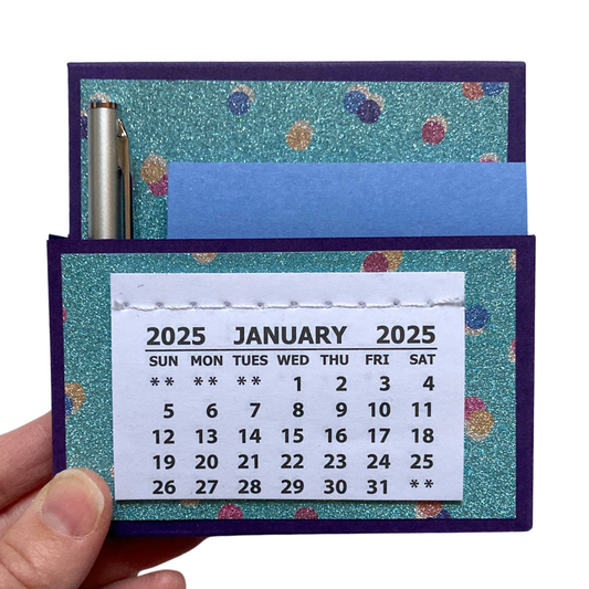 Glam Glitter Dots 2025 Desk Calendar