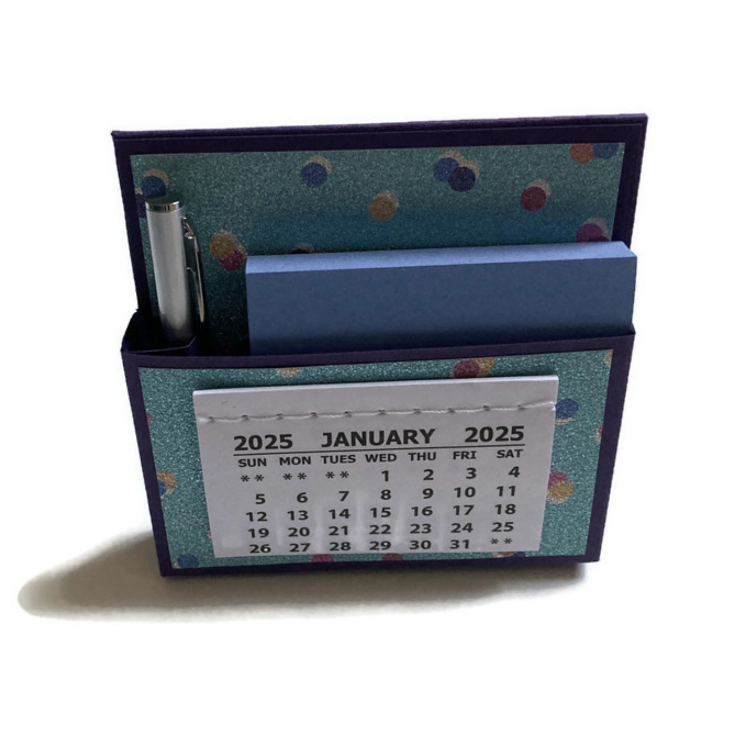 Glam Glitter Dots 2025 Desk Calendar