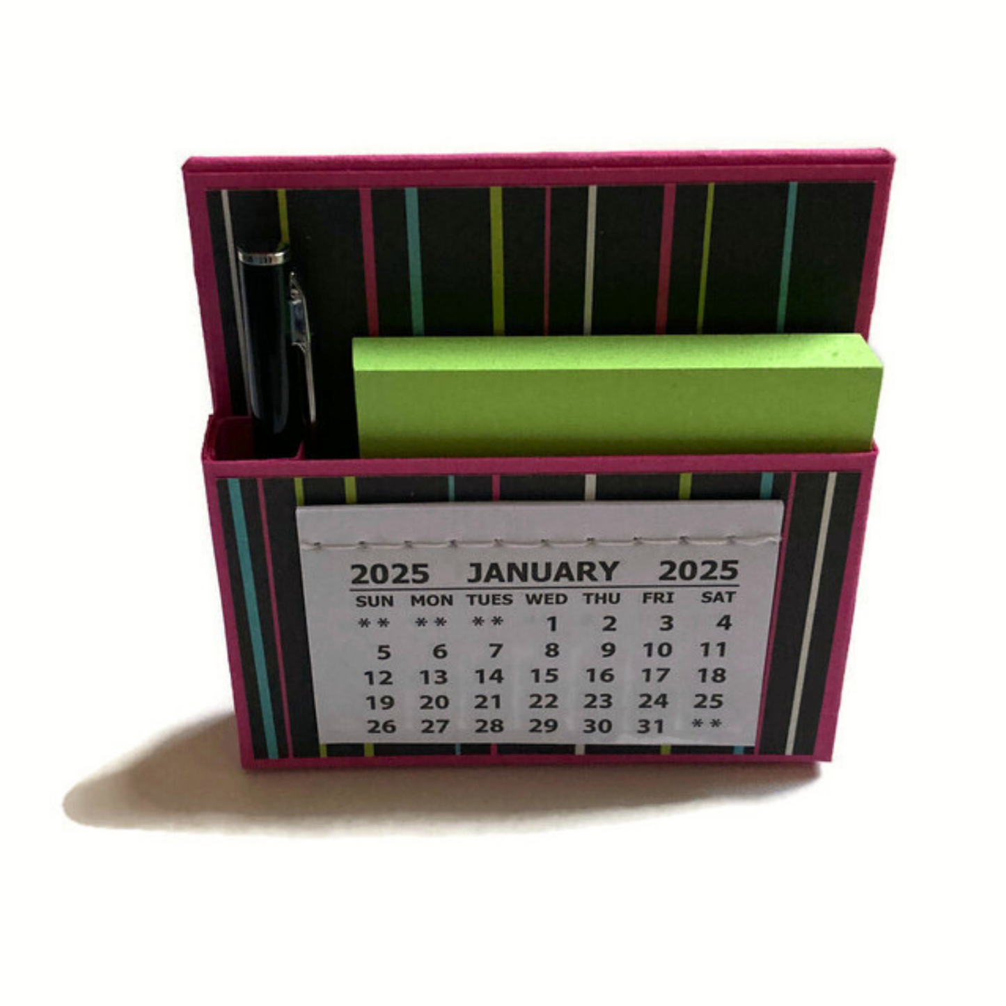 Cheer Camp Stripes 2025 Desk Calendar