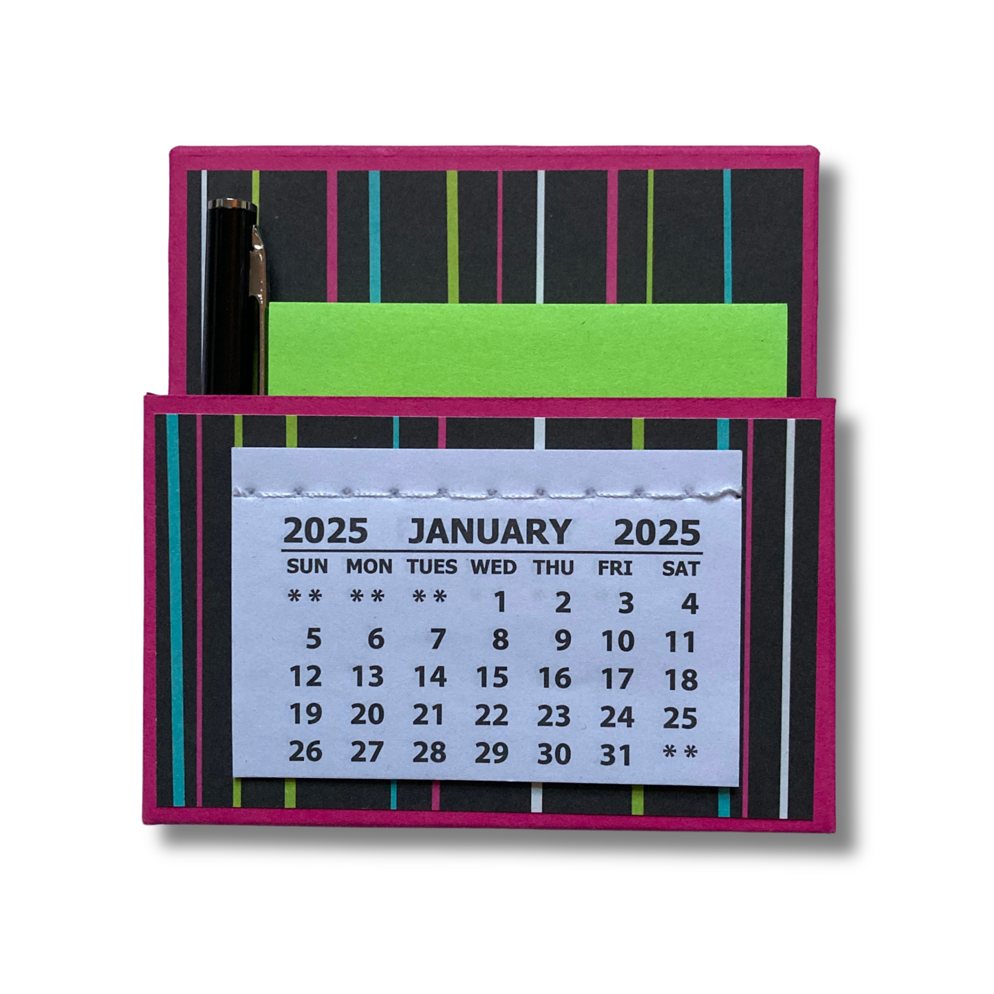 Cheer Camp Stripes 2025 Desk Calendar