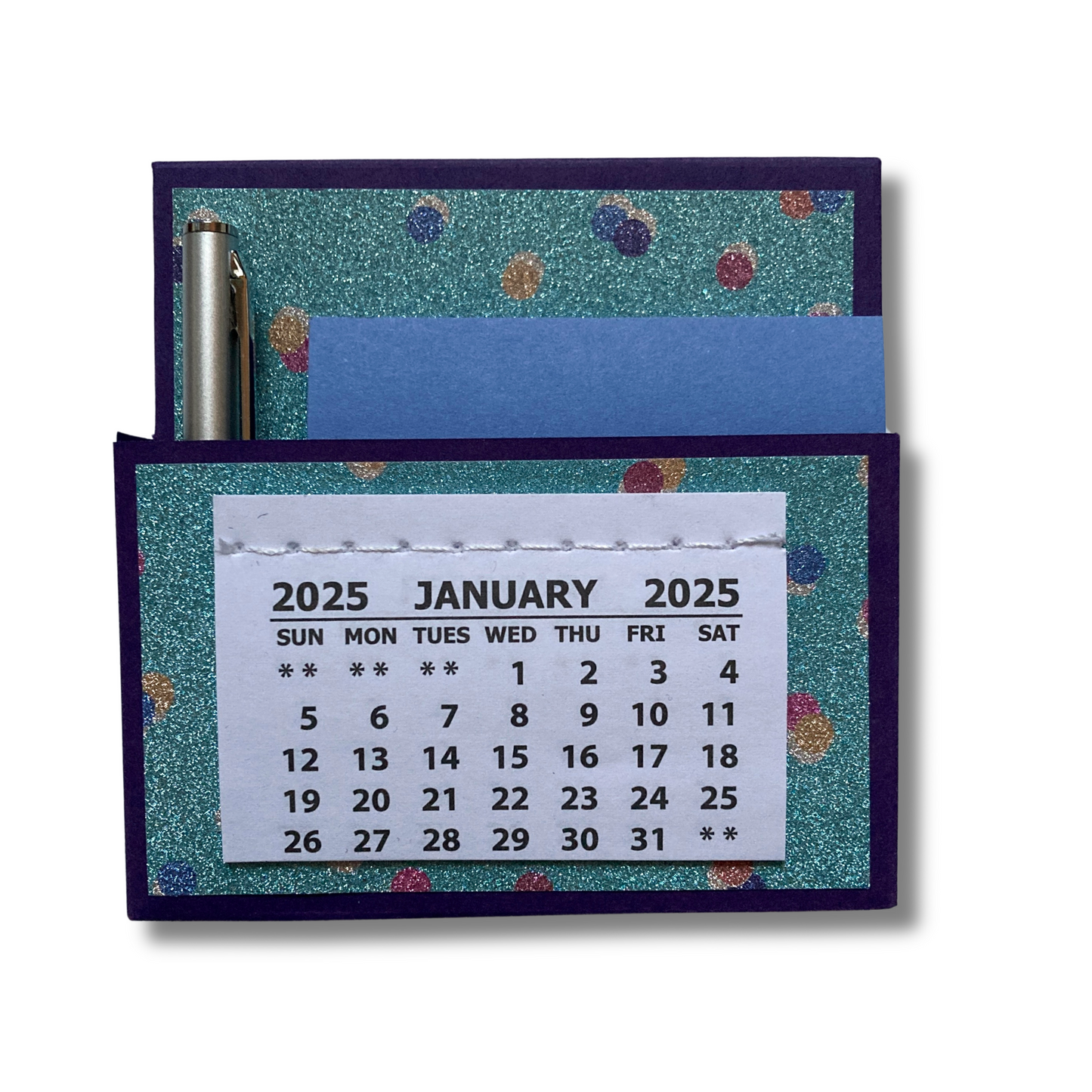 Glam Glitter Dots 2025 Desk Calendar