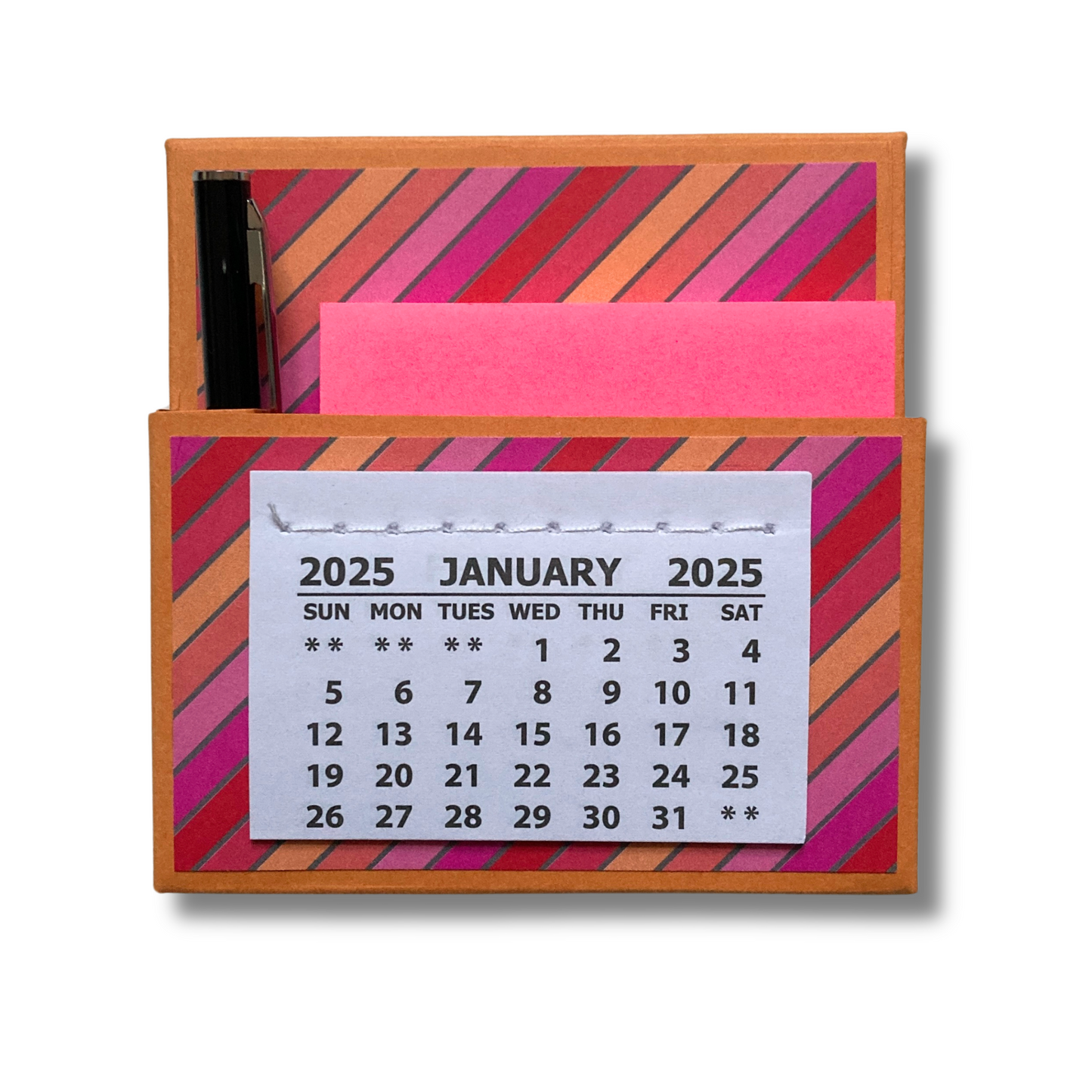 Lovebug Stripes 2025 Desk Calendar