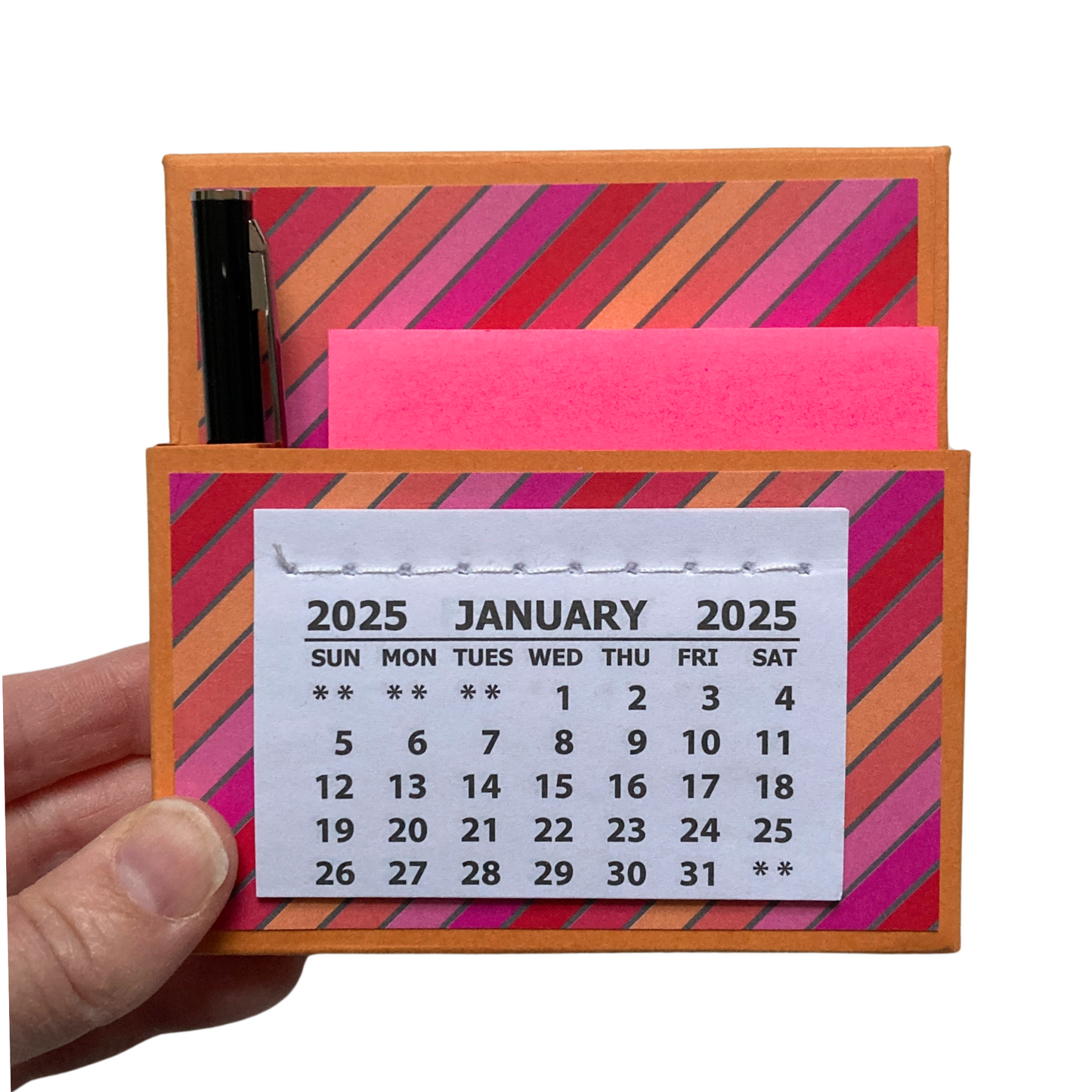 Lovebug Stripes 2025 Desk Calendar