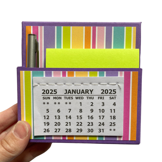 Fairy Garden Stripes 2025 Desk Calendar