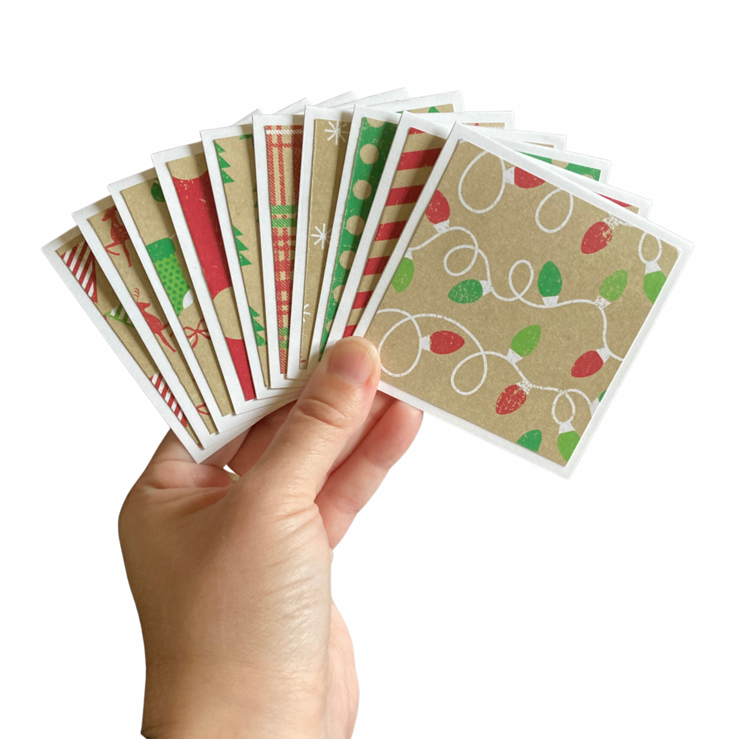 3x3 Kraft Christmas Note Cards