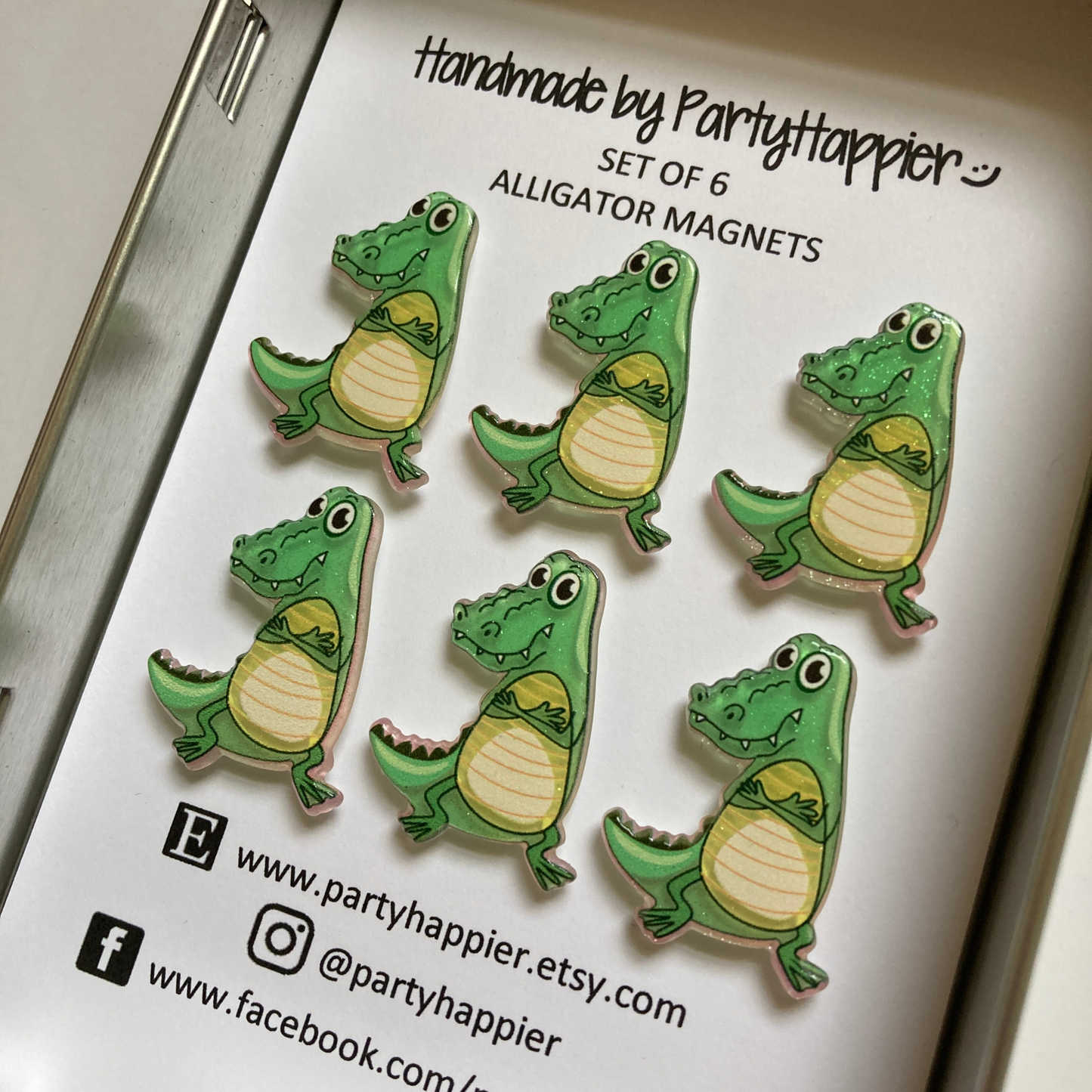 Glitter Alligator Magnets