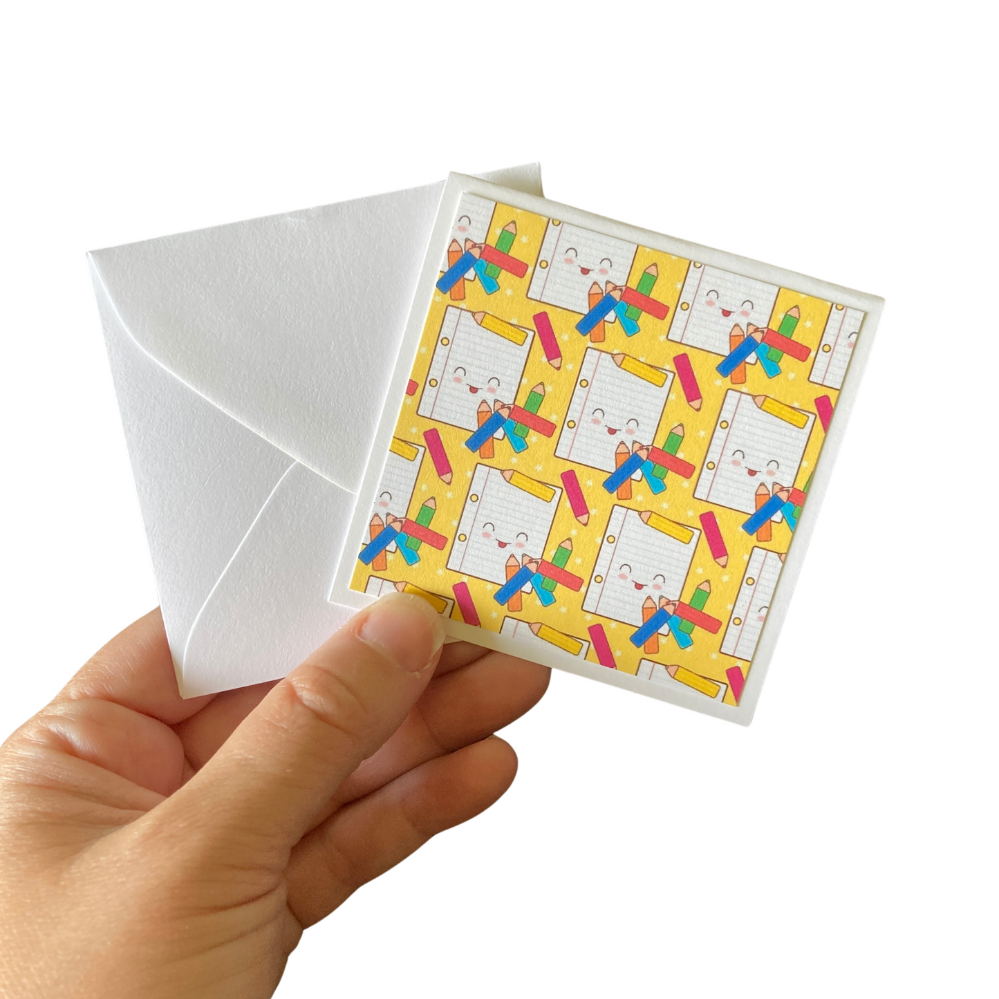 3x3 School Supplies Note Cards