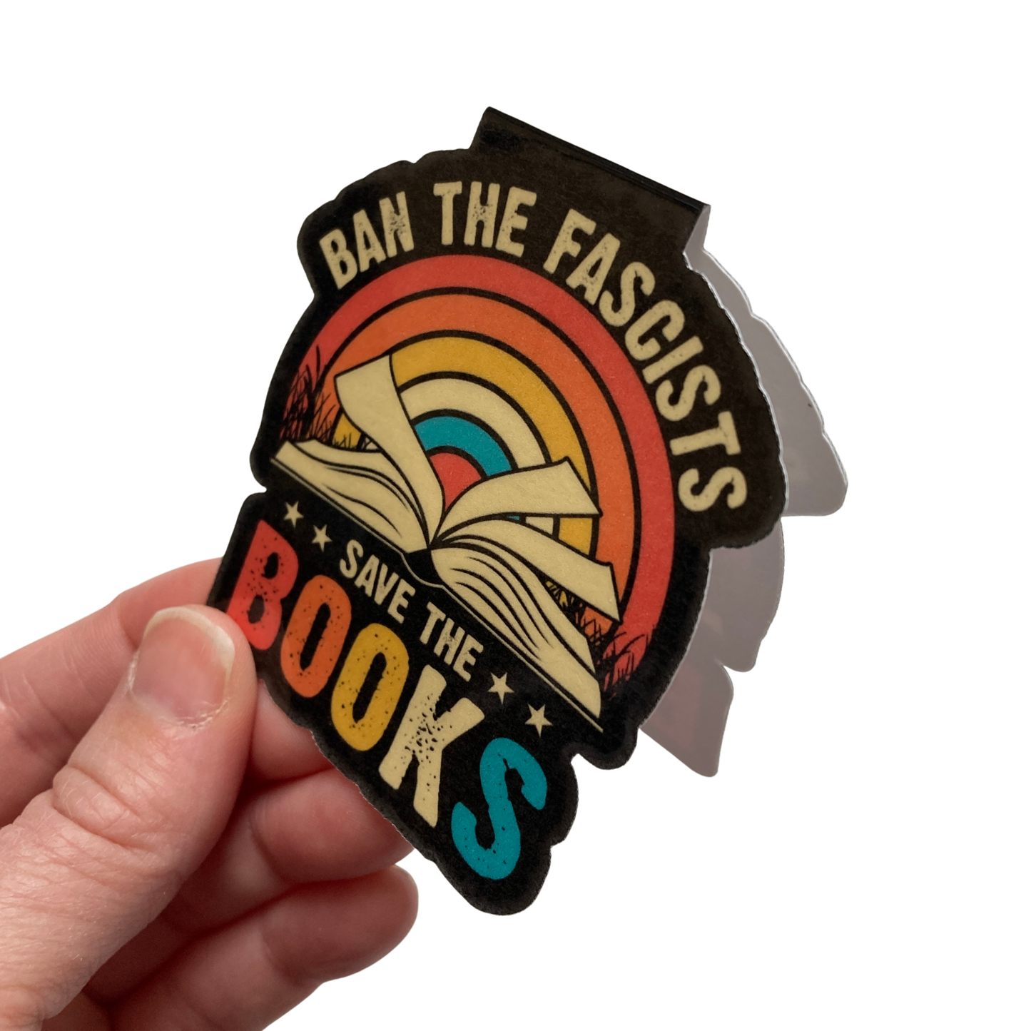Ban The Fascists Save The Books Magnetic Bookmark