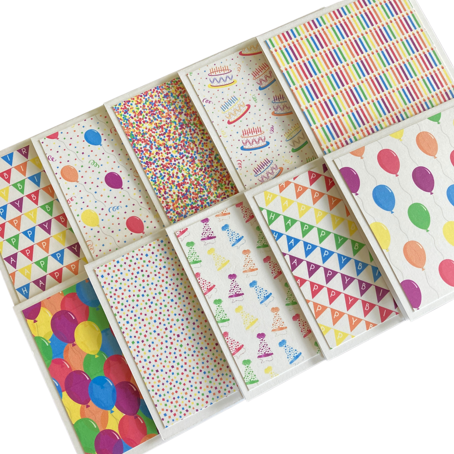 3x3 Rainbow Birthday Note Cards