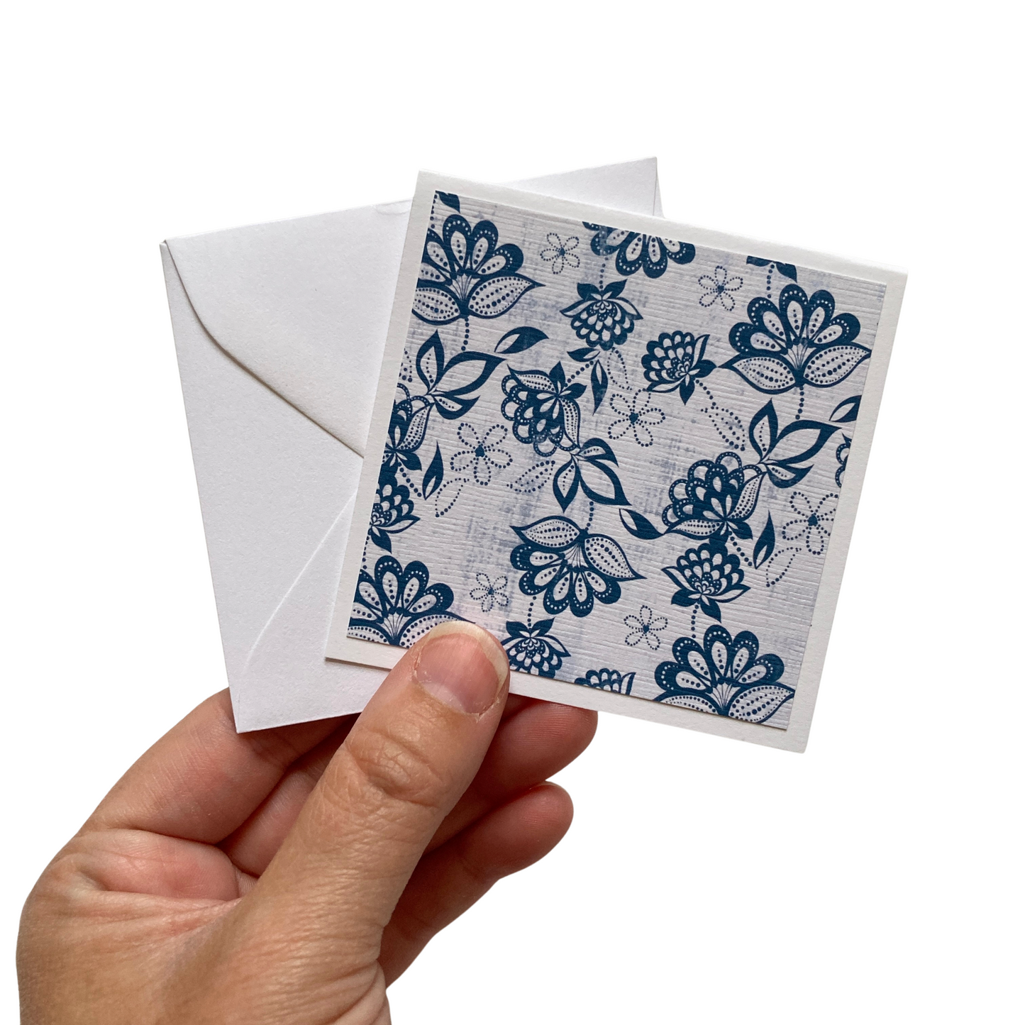 3x3 Blue Rose Cottage Note Cards