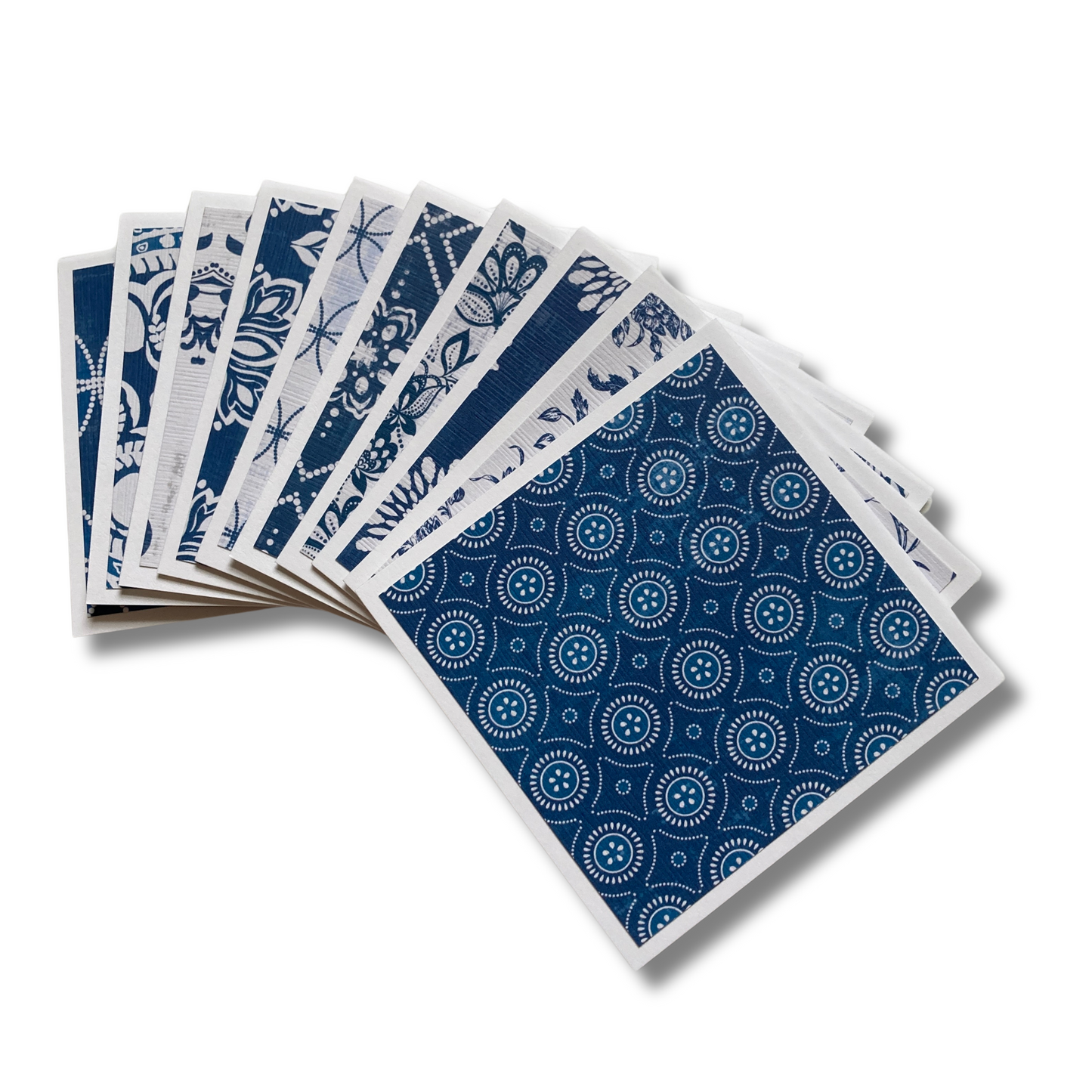 3x3 Blue Rose Cottage Note Cards