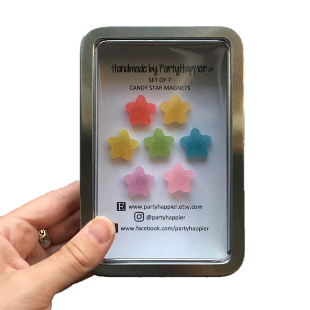 Rainbow Candy Star Magnets