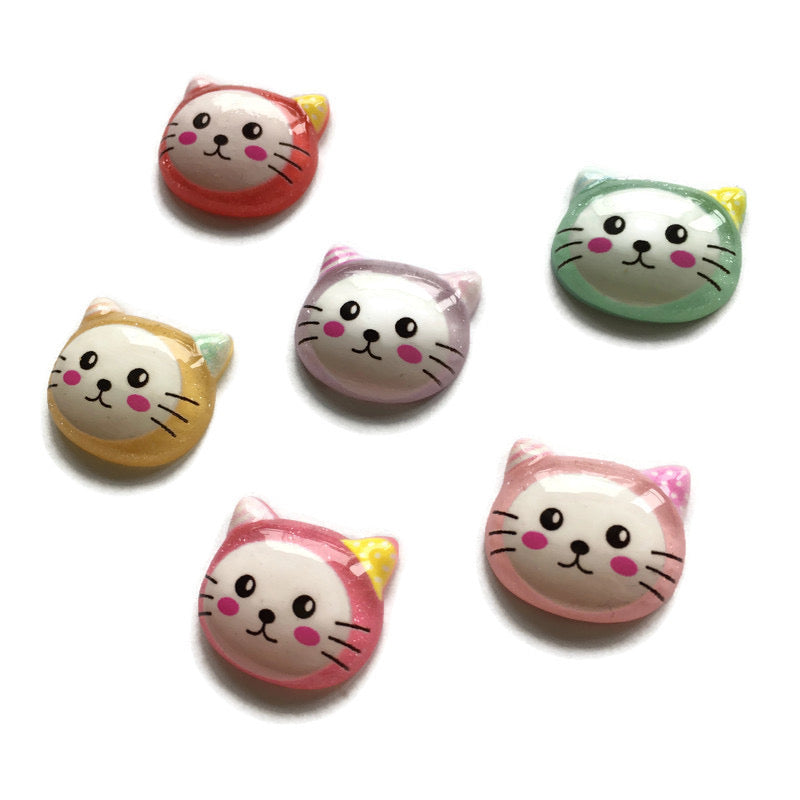 Glitter Cat Head Magnets