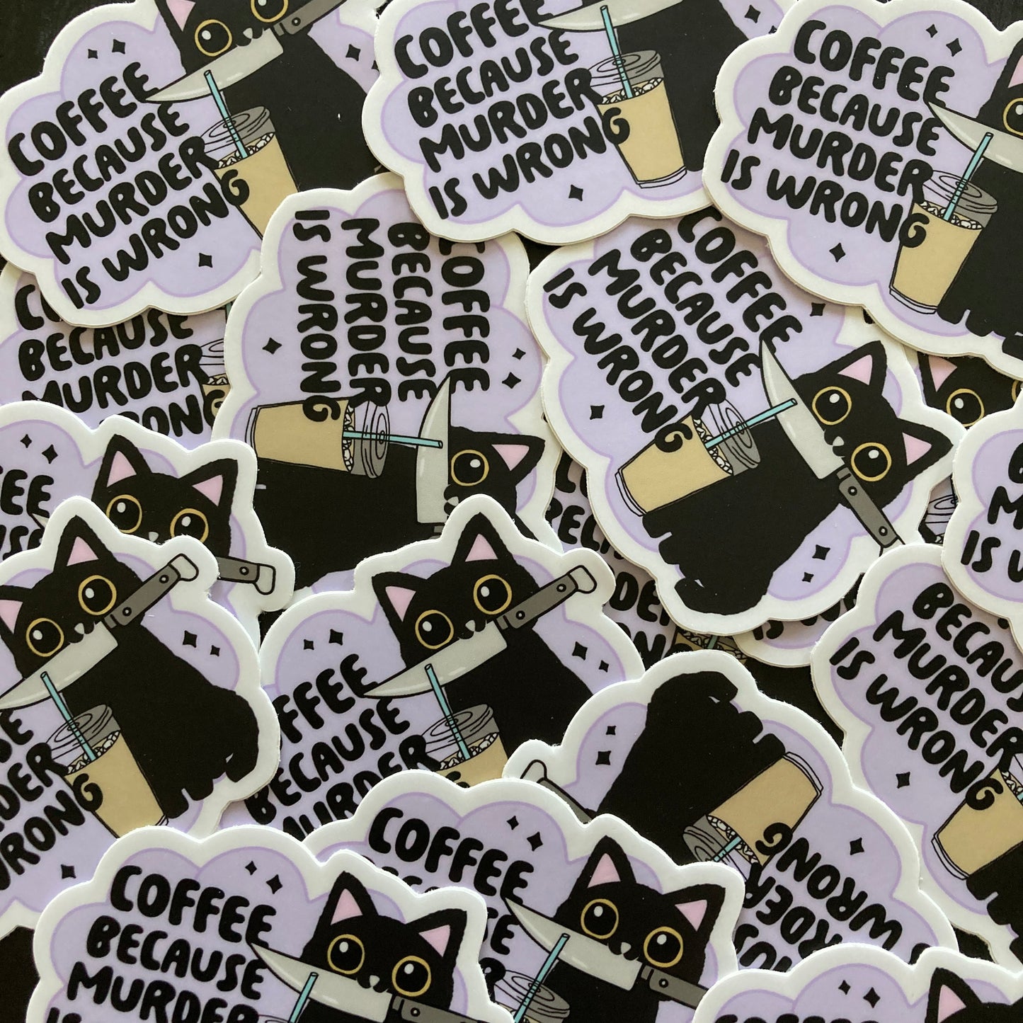 Coffee Because Murder Is Wrong Sticker