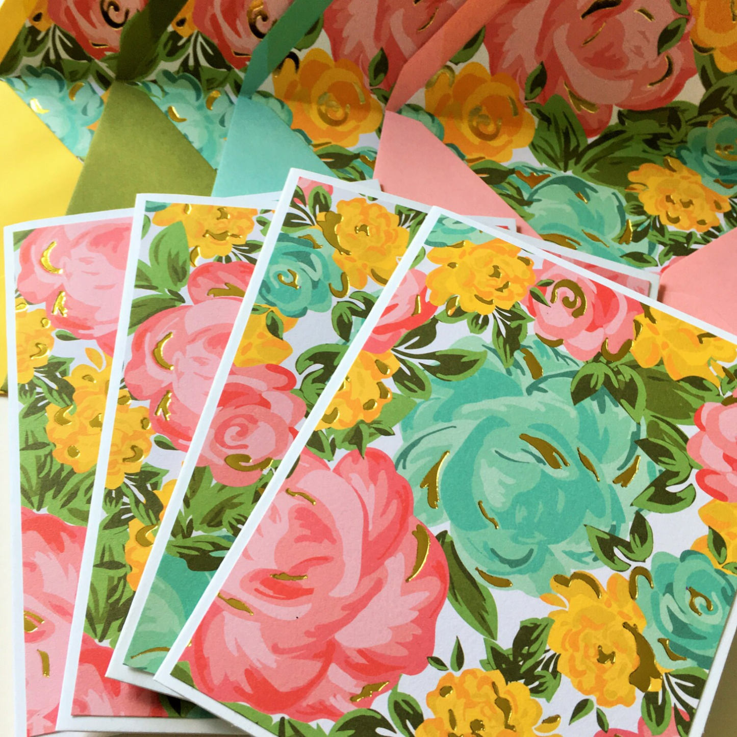 Foil Floral Note Cards