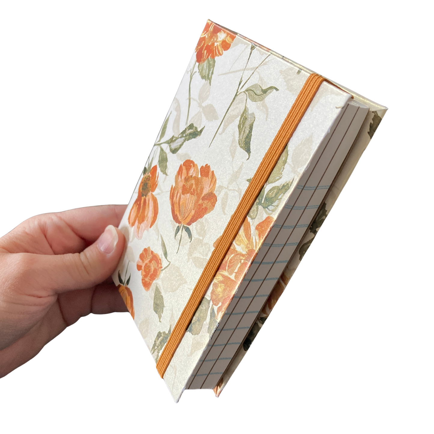 Orange Pearl Floral Chunky Notepad