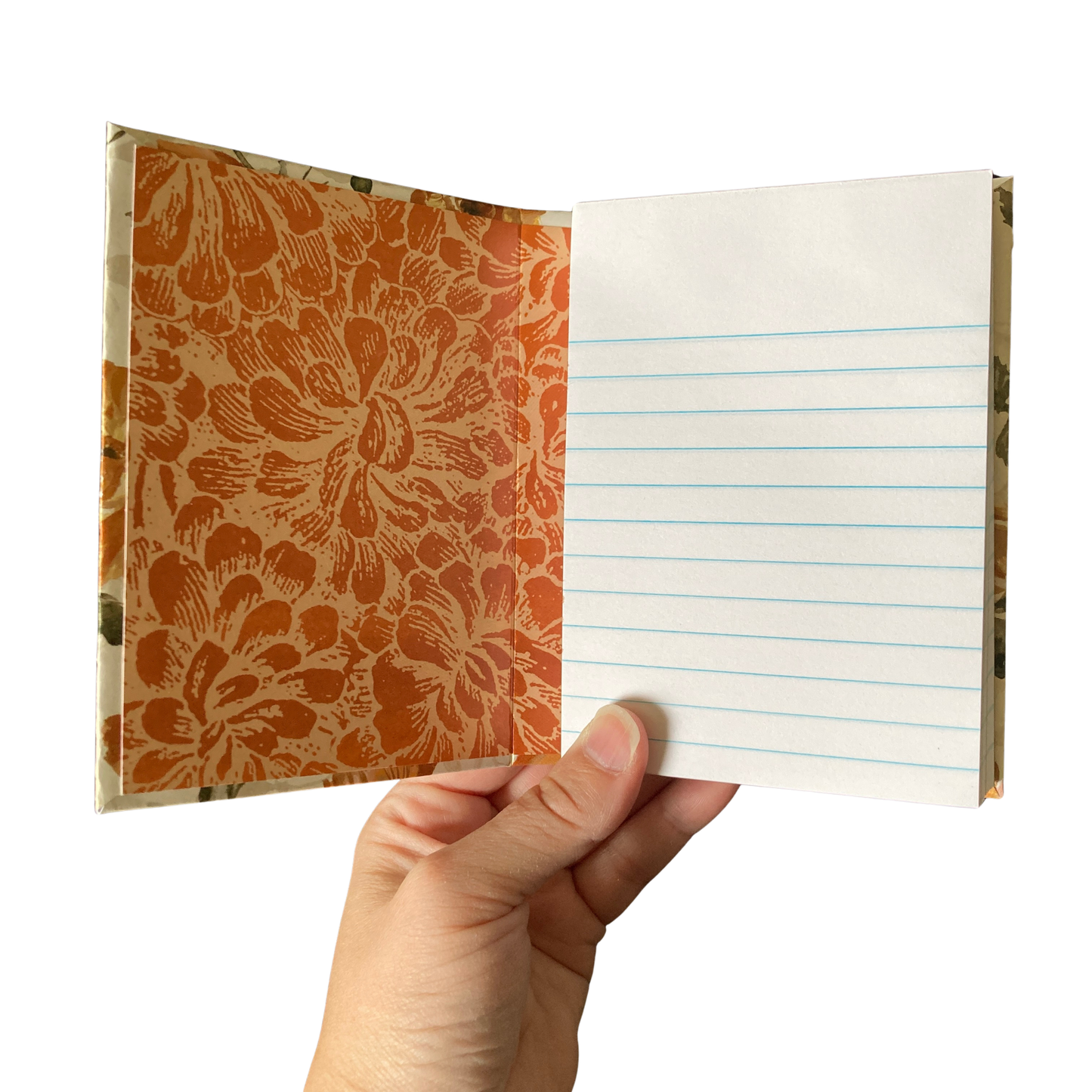 Orange Pearl Floral Chunky Notepad