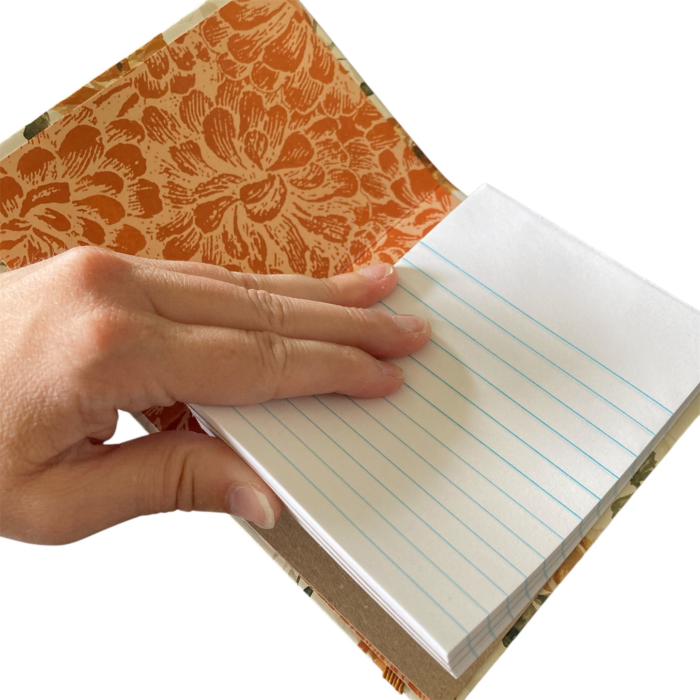 Orange Pearl Floral Chunky Notepad