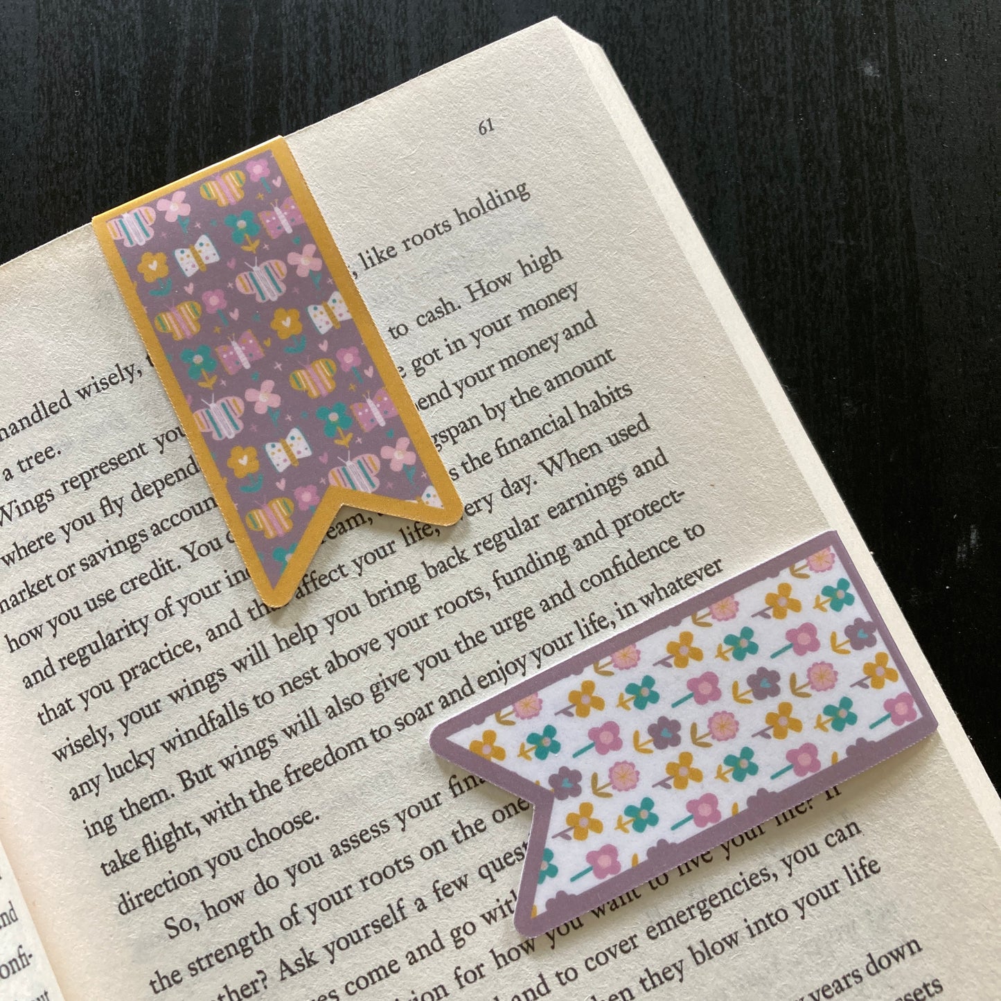 2-Pack Purple Garden Magnetic Bookmarks
