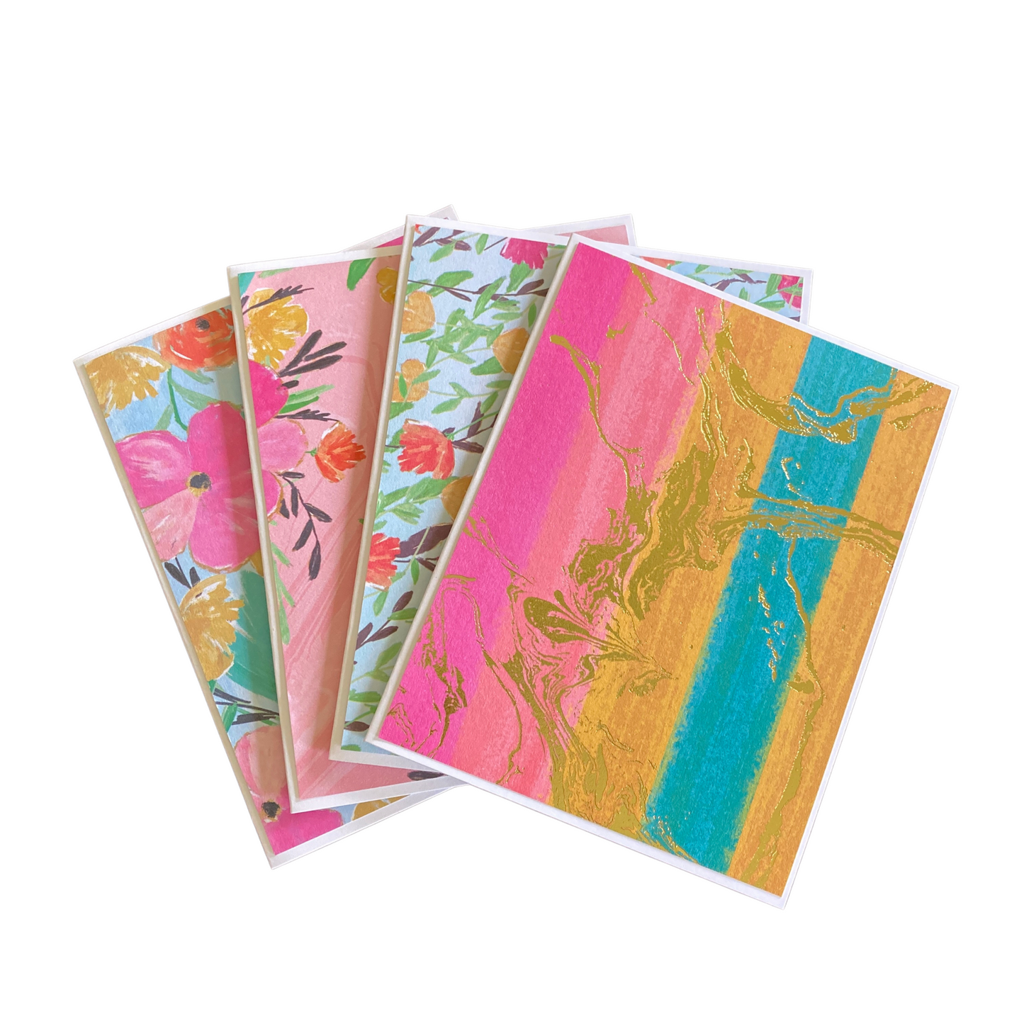 Coral Floral Note Cards