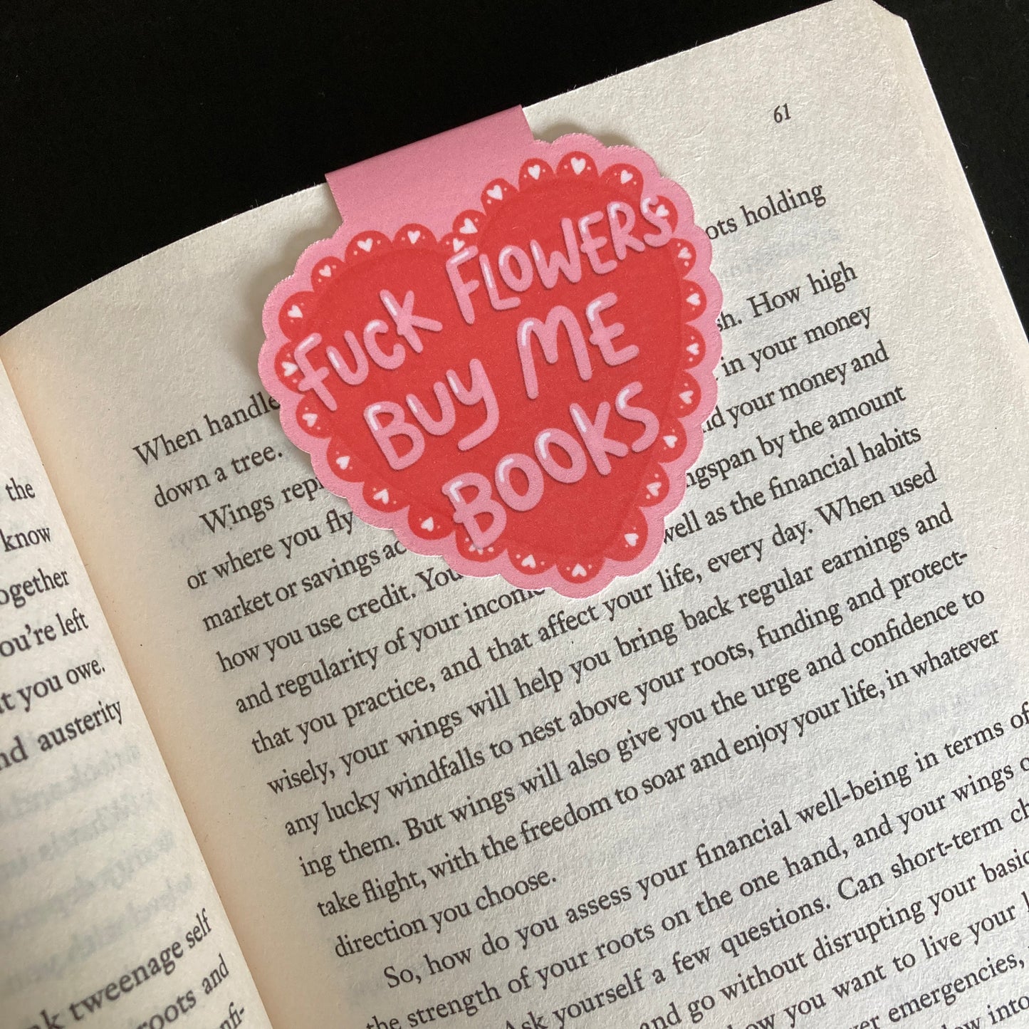 Fuck Flowers Buy Me Books Magnetic Bookmark