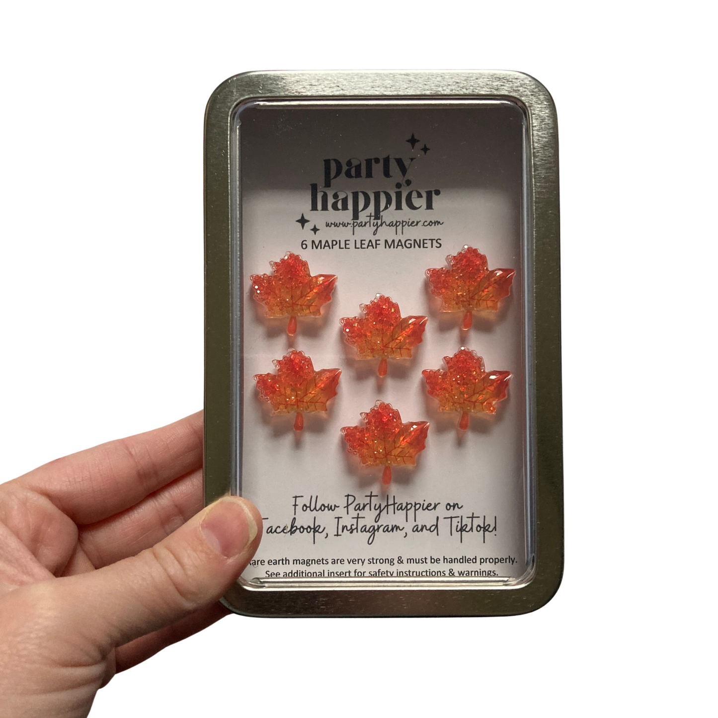 Glitter Maple Leaf Magnets