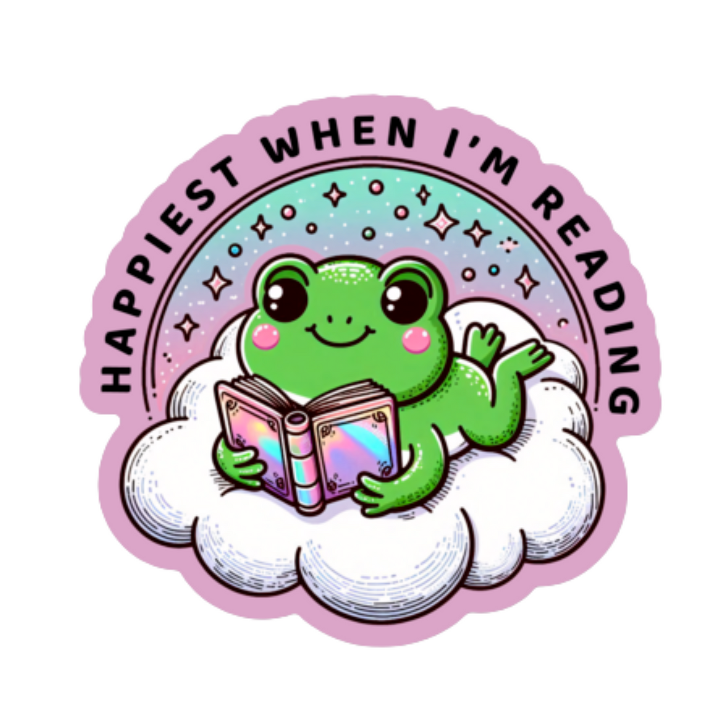 Happiest When I'm Reading Sticker