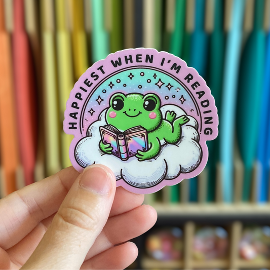 Happiest When I'm Reading Sticker