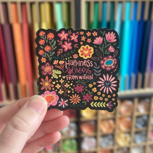 Happiness Blooms From Within Sticker