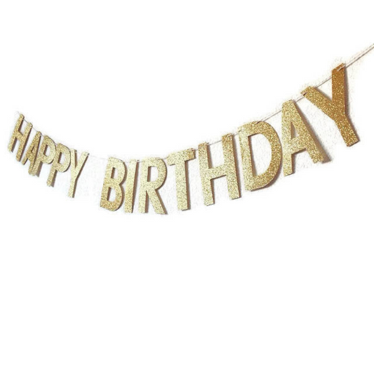 Happy Birthday Glitter Banner