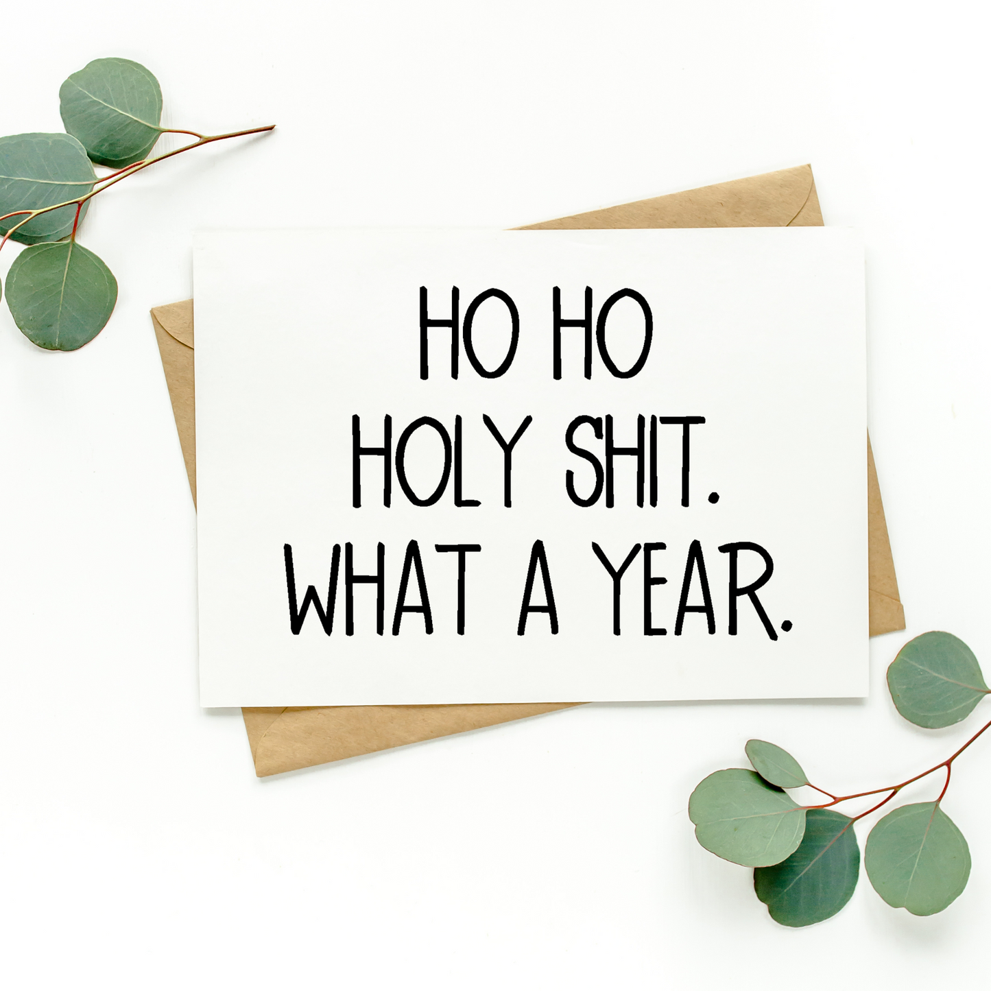 Ho Ho Holy Shit What A Year Card
