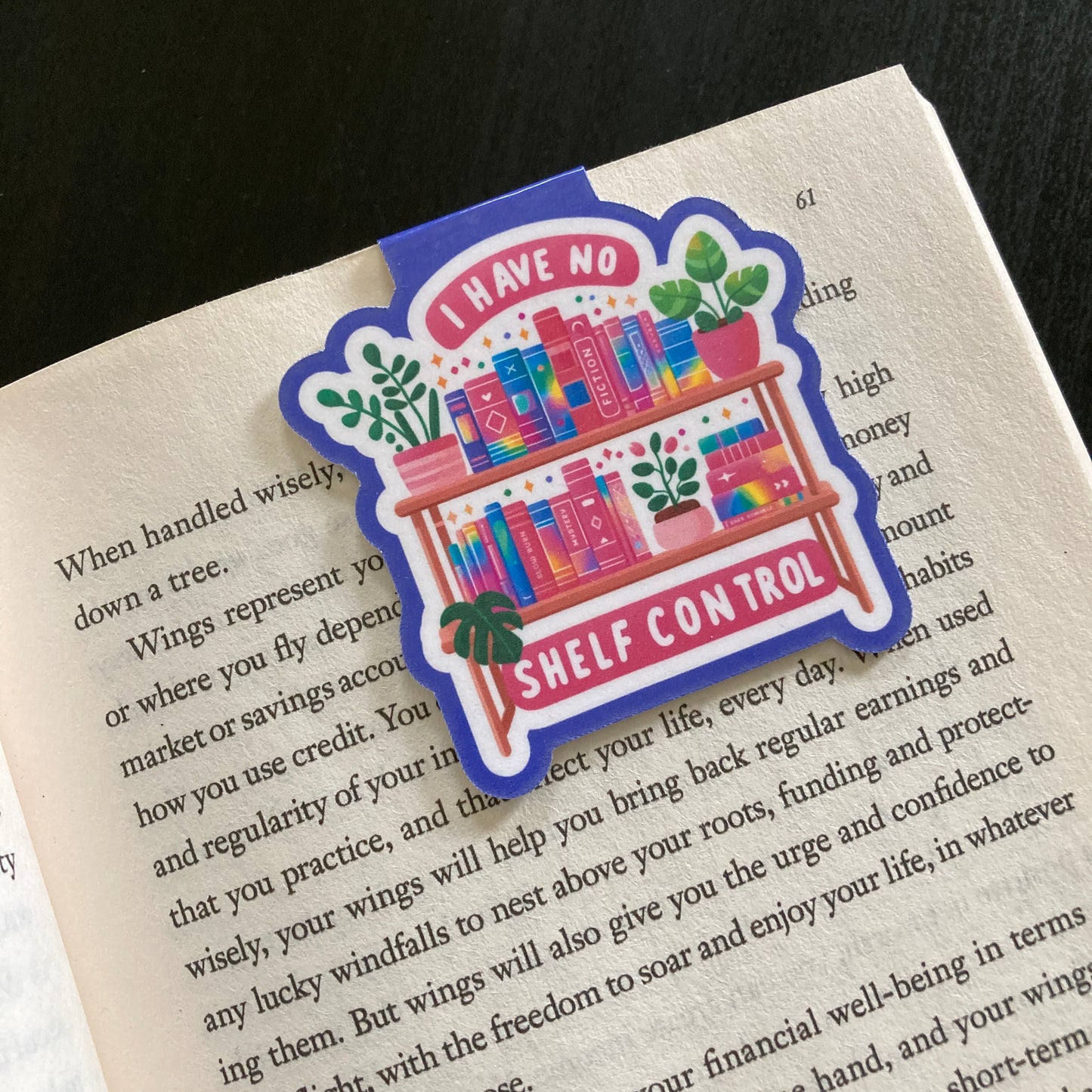 I Have No Shelf Control Floral Magnetic Bookmark