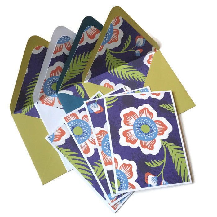Tropical Floral Note Cards