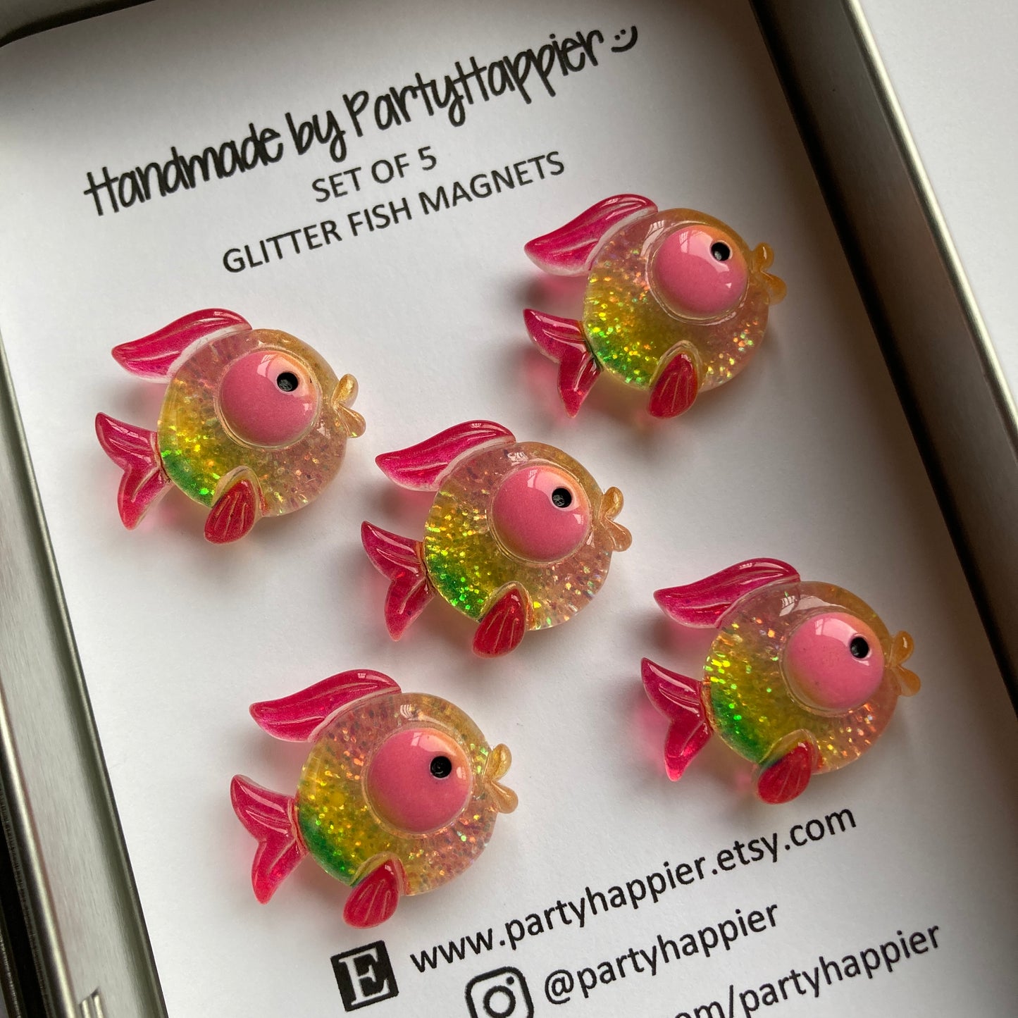 Glitter Fish Magnets