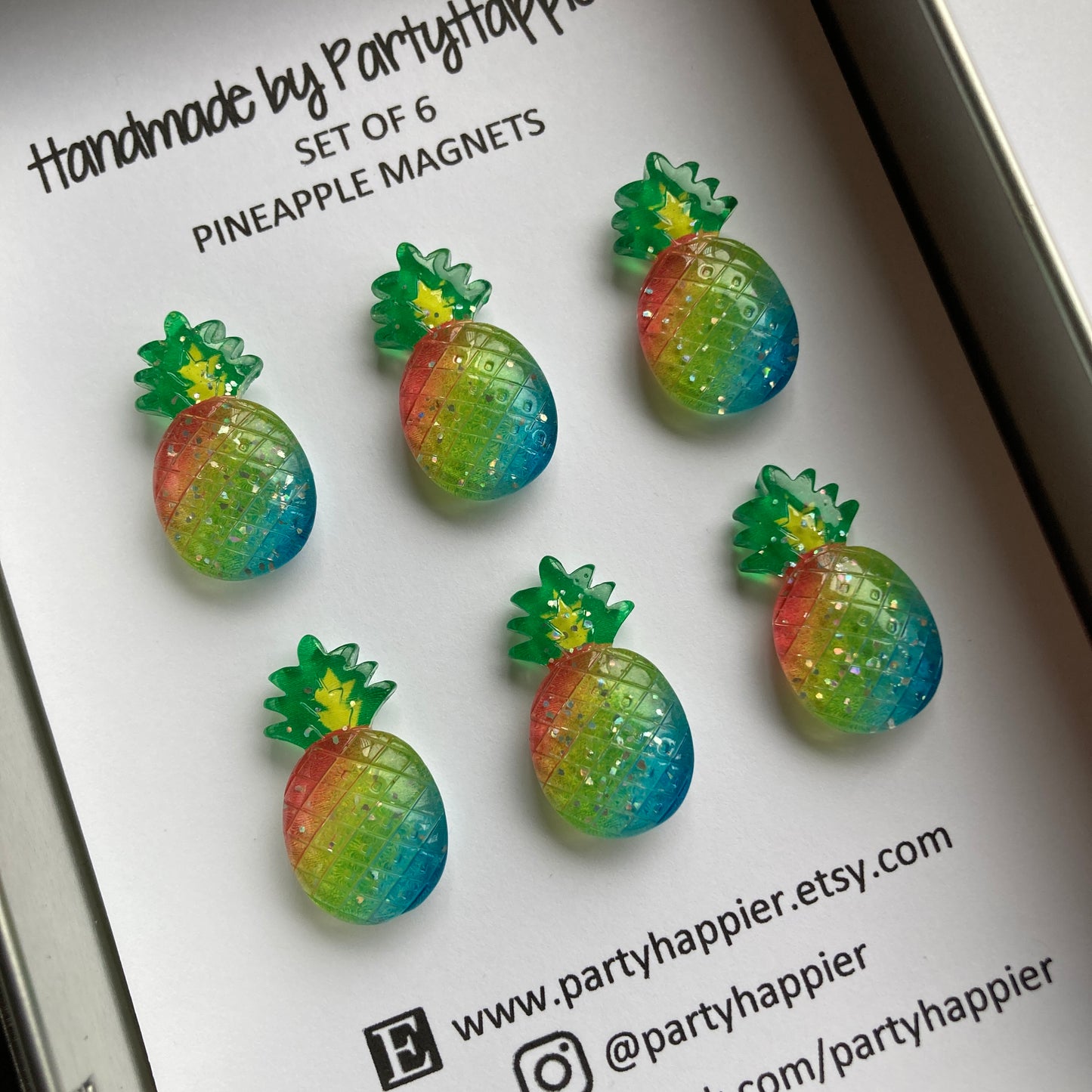 Multicolored Pineapple Magnets