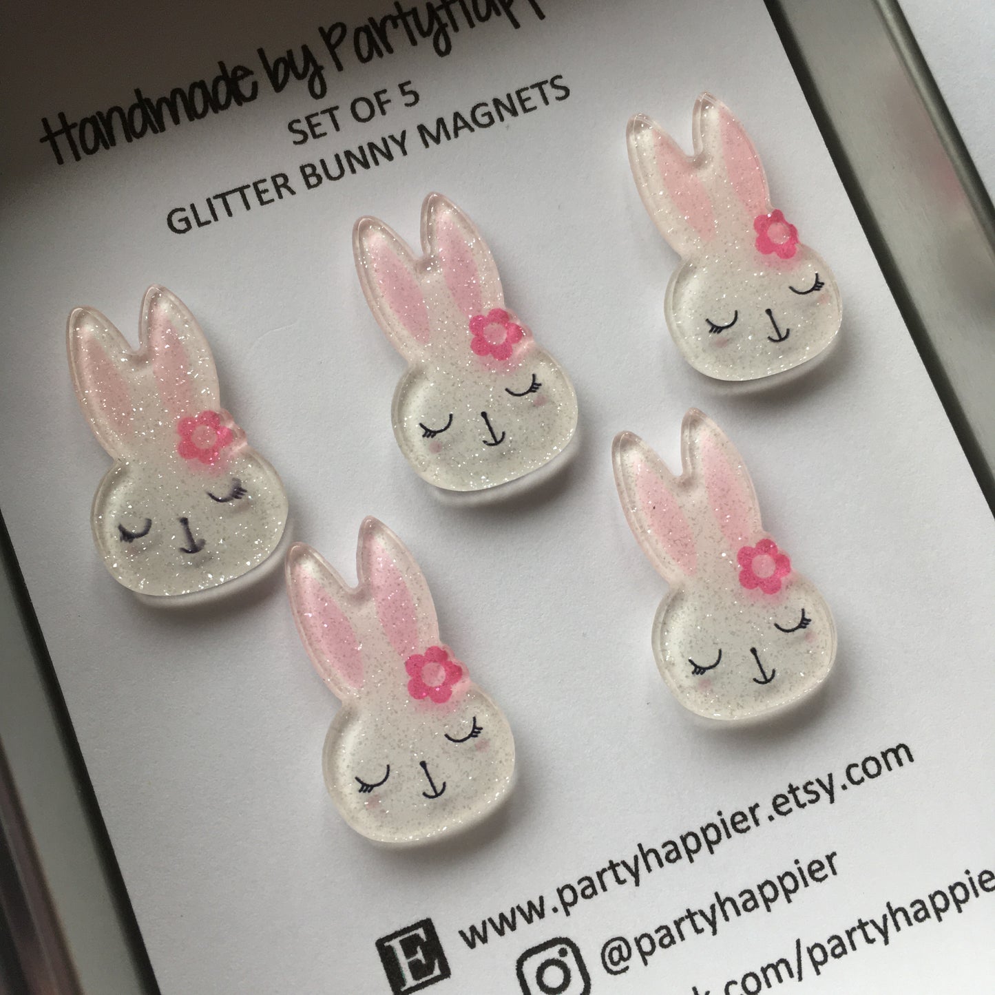 Glitter Bunny Magnets