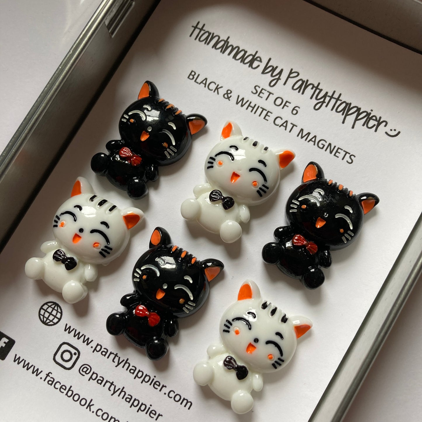 Black and White Cat Magnets