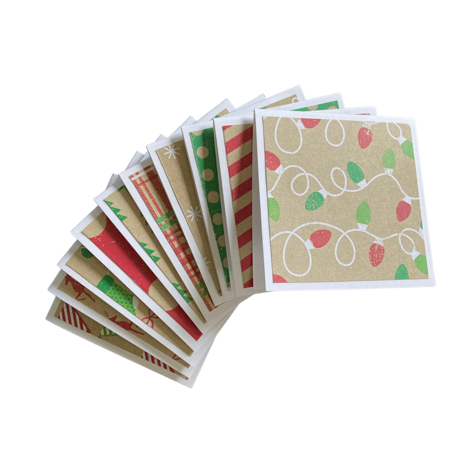 3x3 Kraft Christmas Note Cards