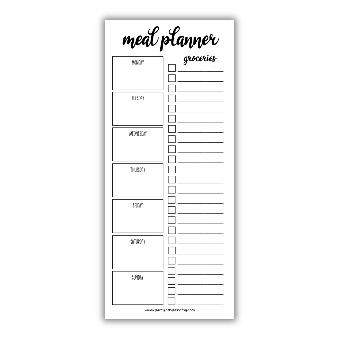 Skinny Meal Planner Notepad