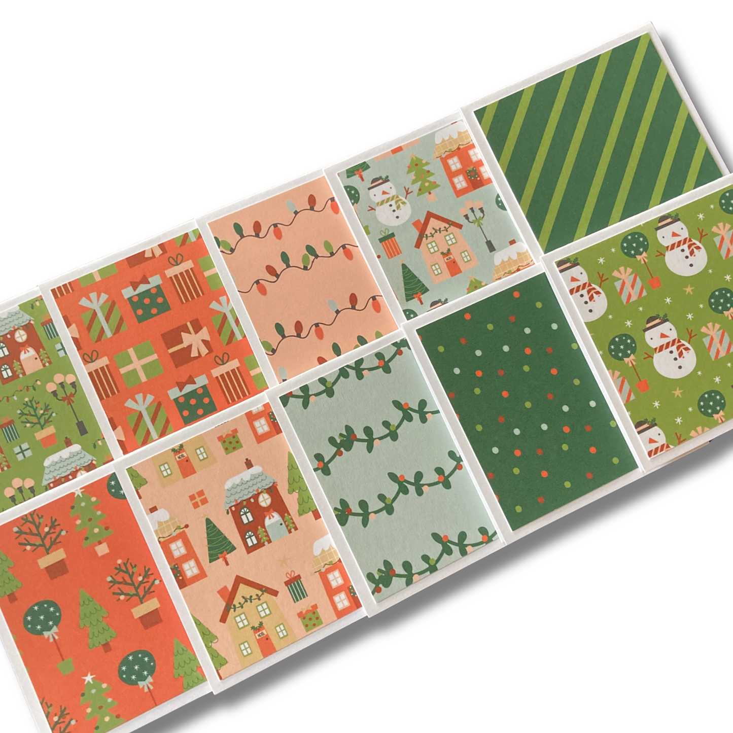 3x3 Festive Homes Note Cards