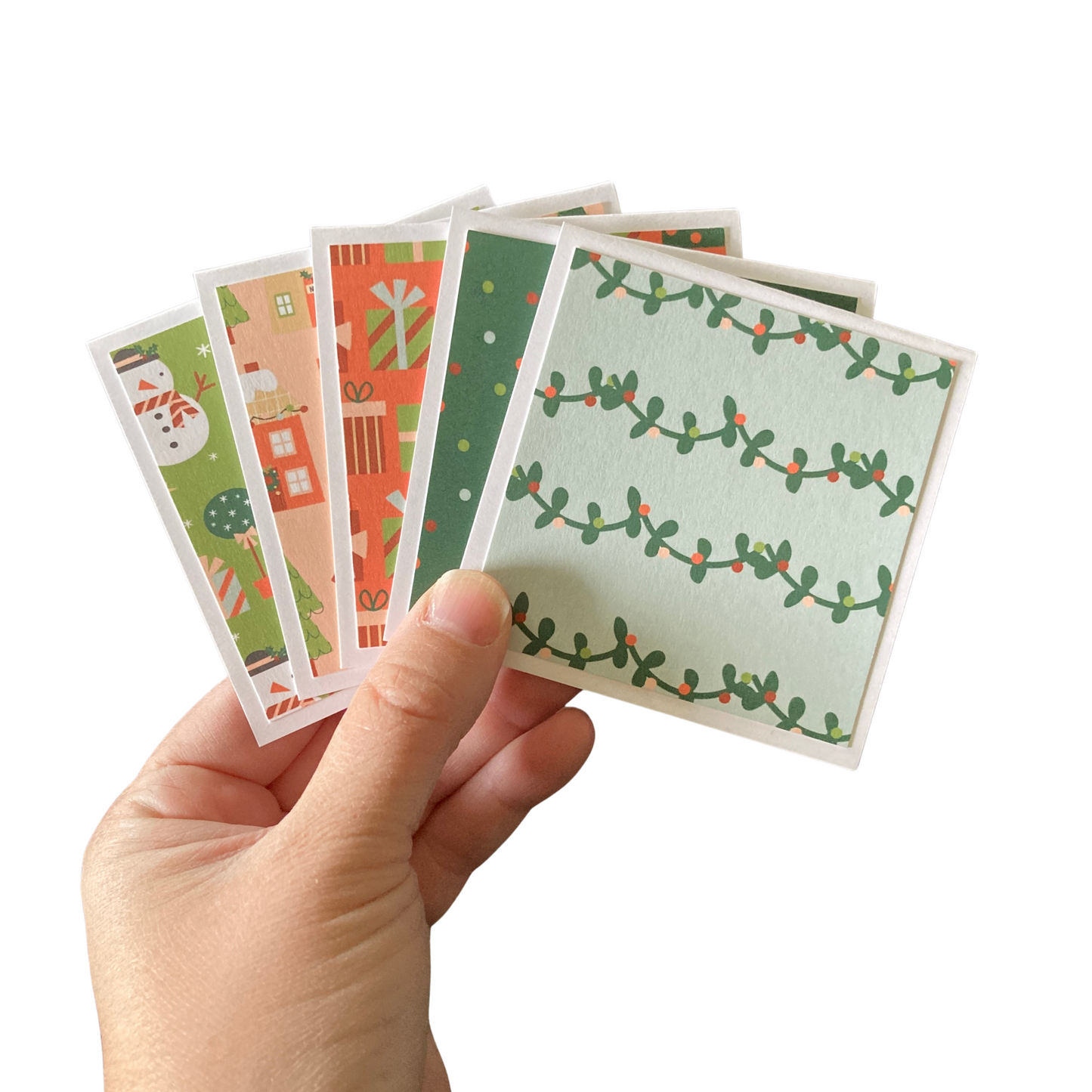 3x3 Festive Homes Note Cards