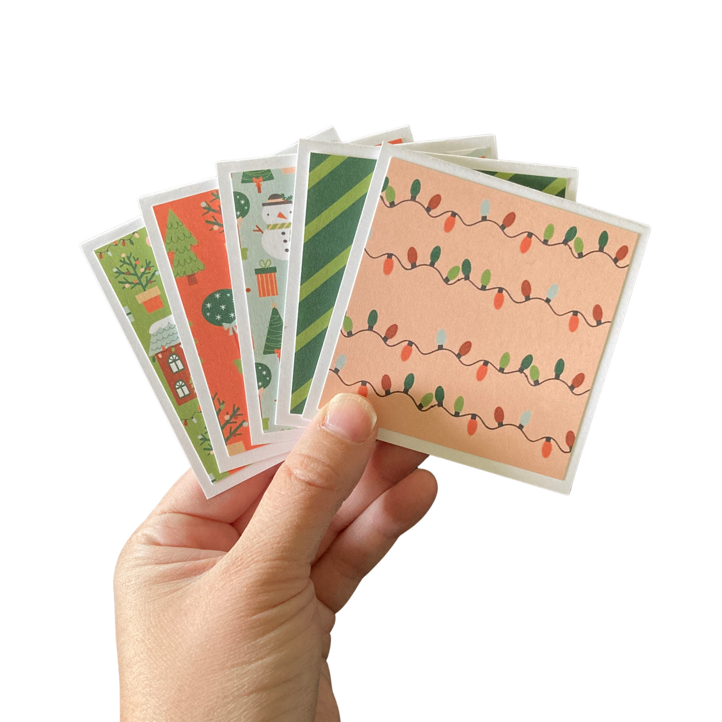 3x3 Festive Homes Note Cards