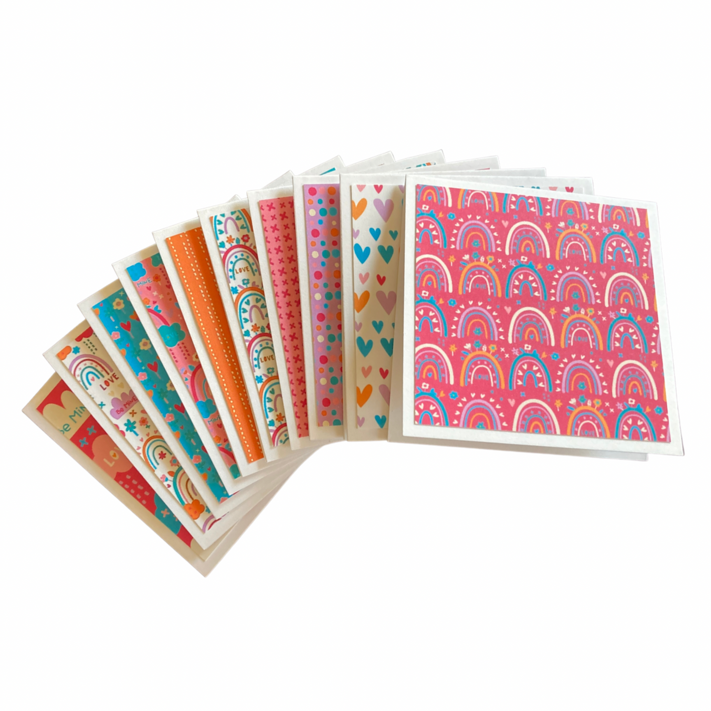 3x3 Rainbow Love Note Cards