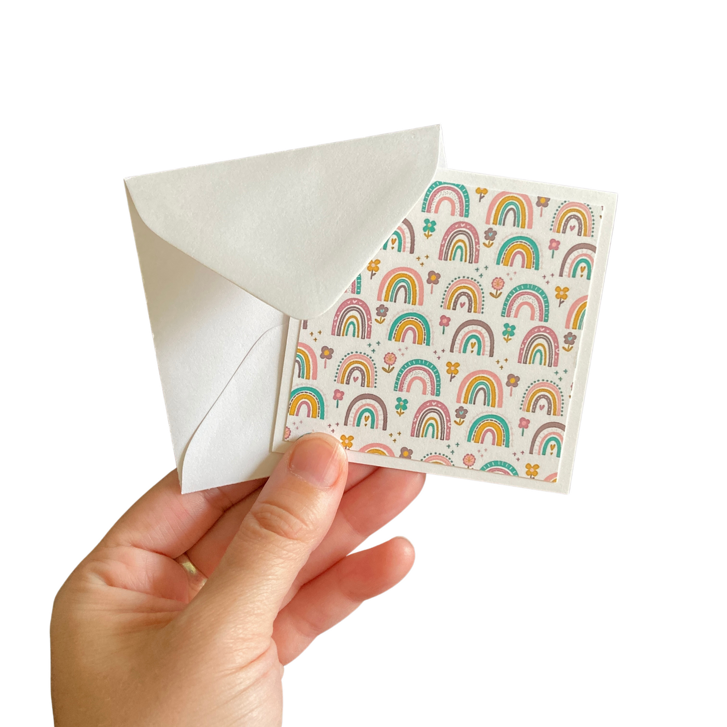 3x3 Rainbows & Flowers Note Cards