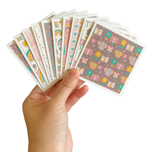 3x3 Rainbows & Flowers Note Cards