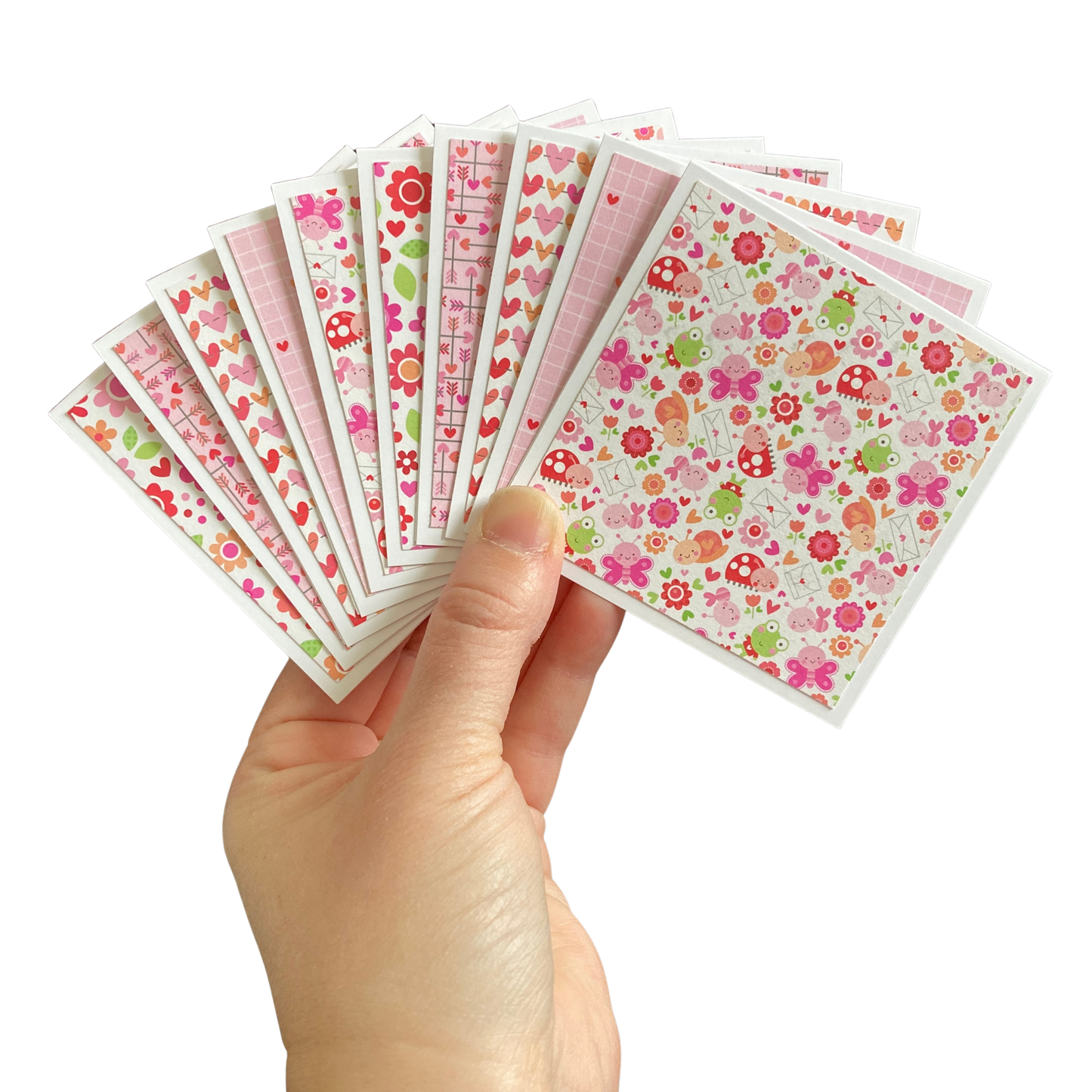 3x3 Love Bugs Note Cards