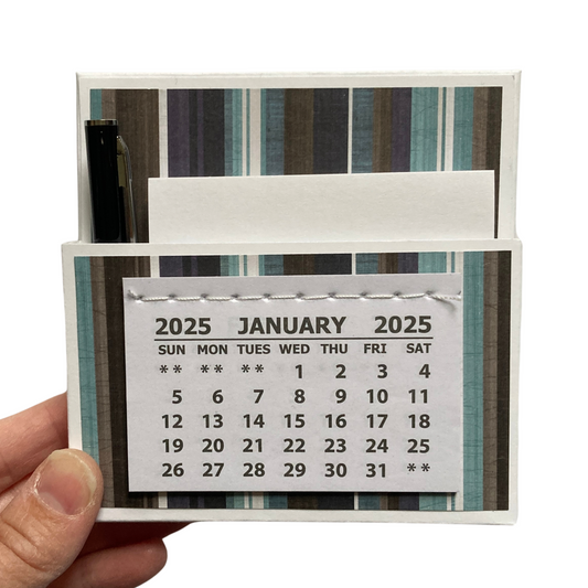 Moody Stripes 2025 Desk Calendar