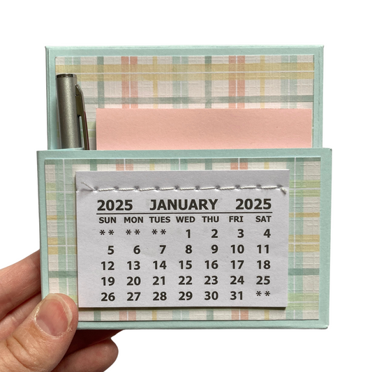 Watercolor Plaid 2025 Desk Calendar