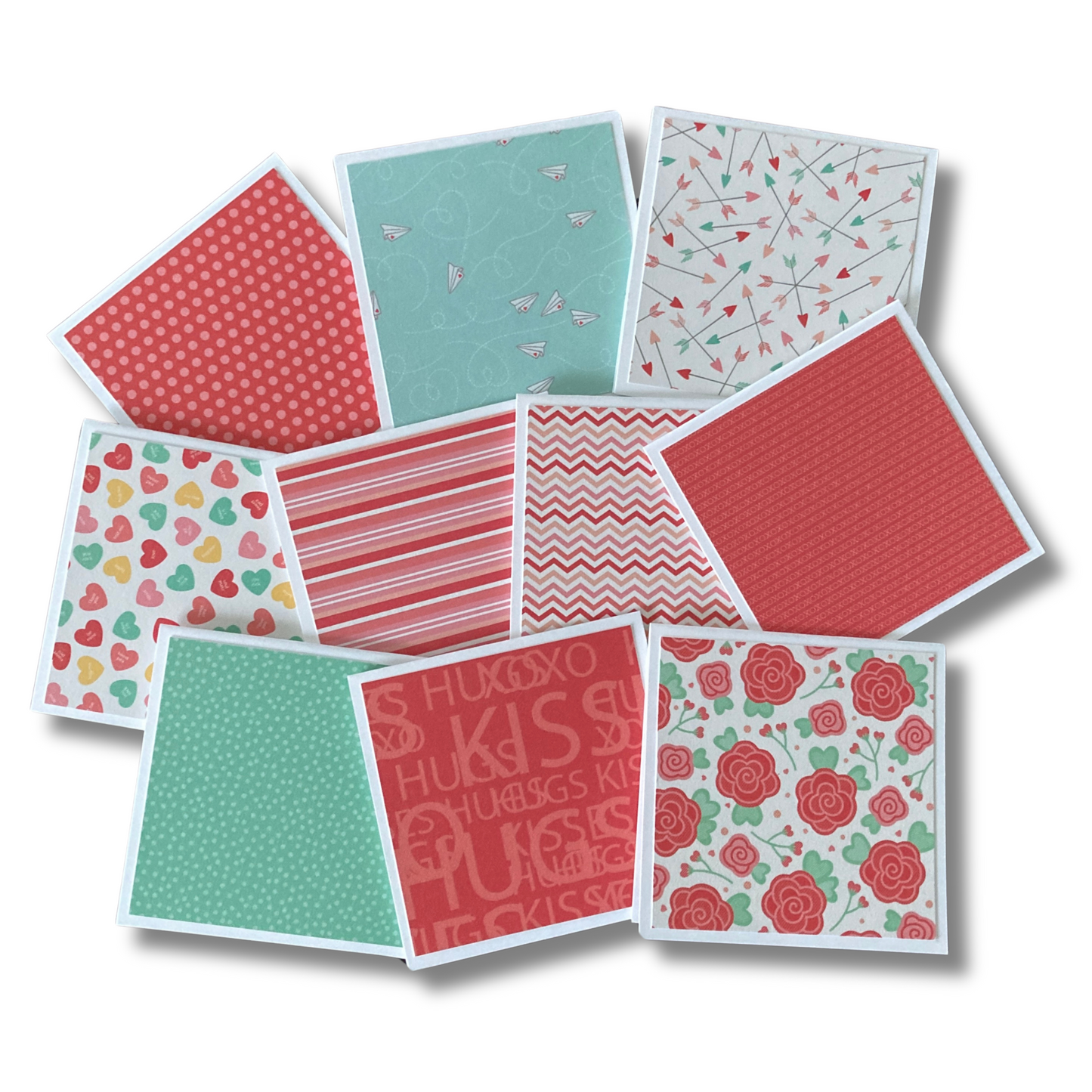 3x3 Hugs & Kisses Note Cards