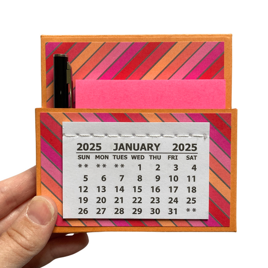 Lovebug Stripes 2025 Desk Calendar